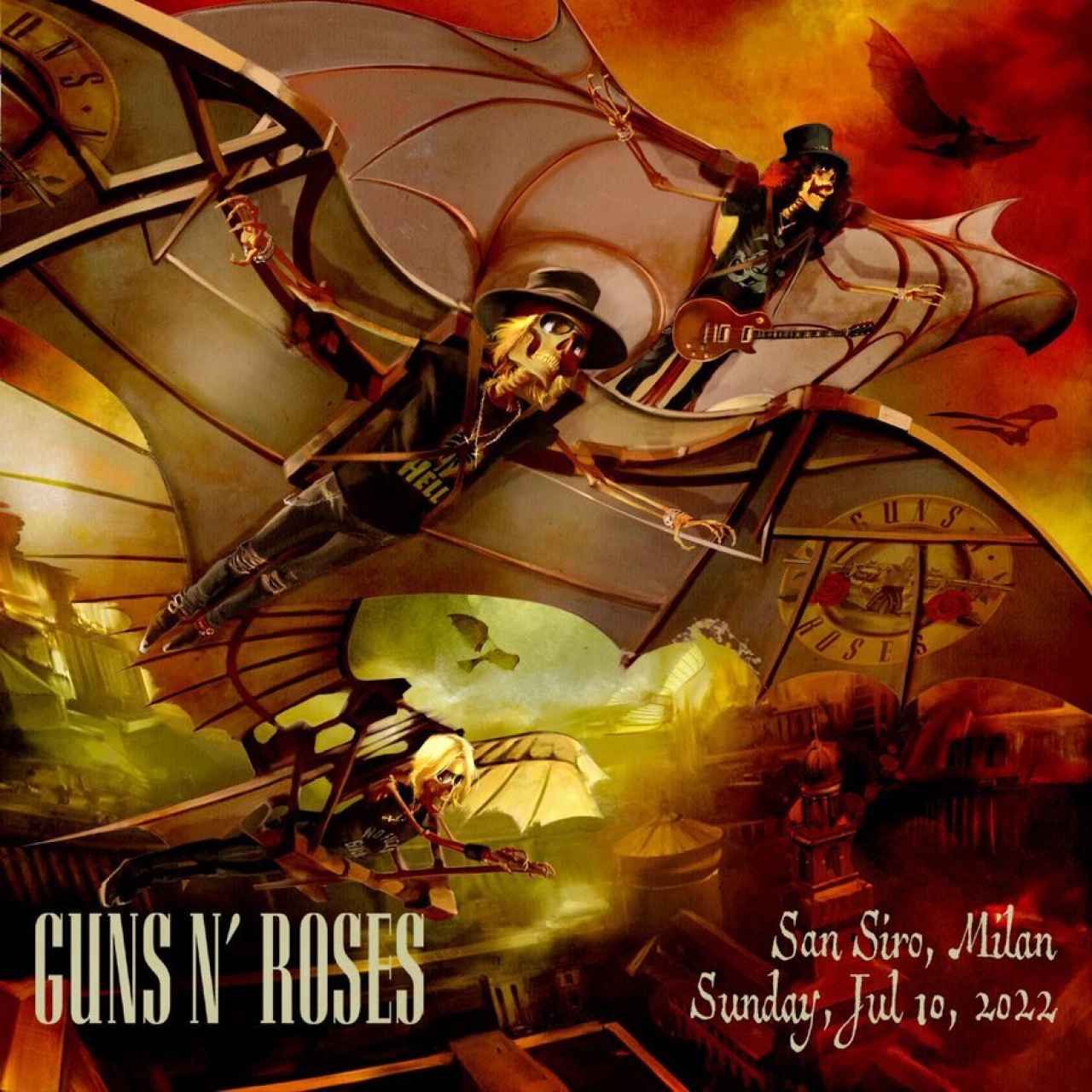 Cartel para el concierto de los Guns N' Roses Milán.