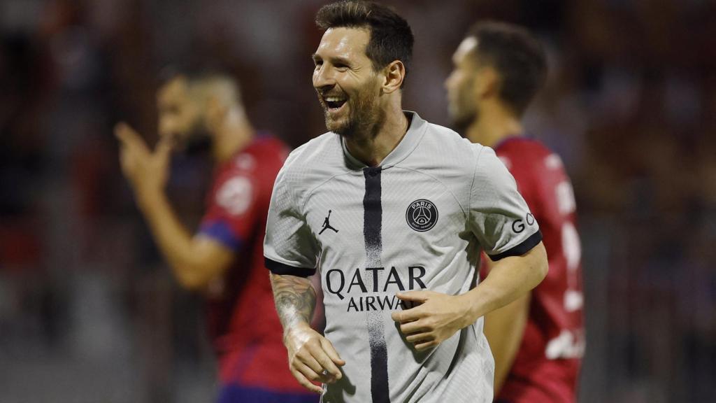 Messi celebra un gol con el PSG