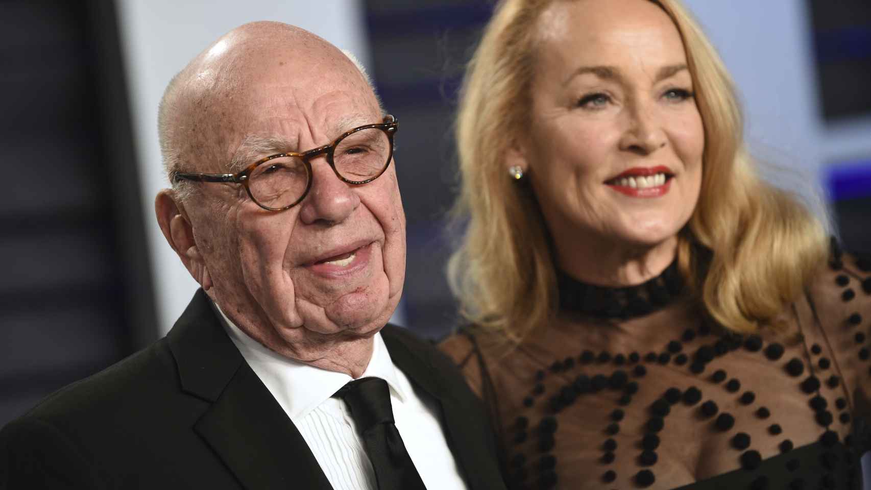 Rupert Murdoch y Jerry Hall, en la fiesta de los premios Oscar en 2019.
