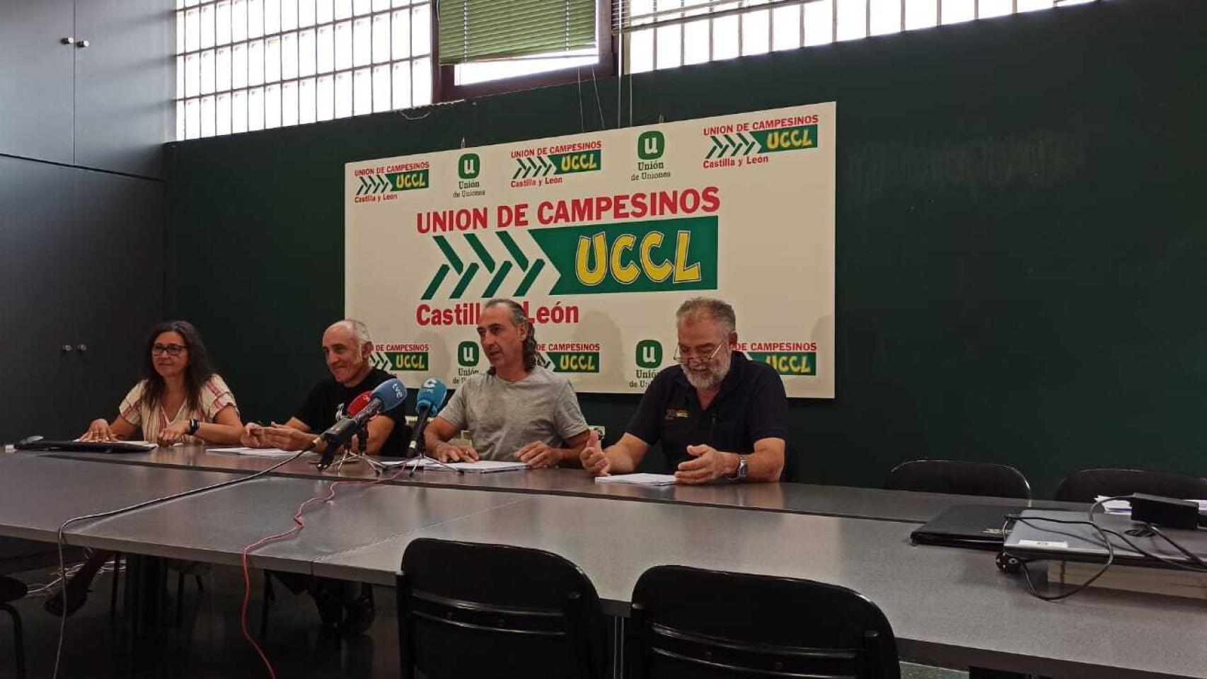 Los portavoces de la Unión de Campesinos de Castilla y León (UCCL) en una imagen de archivo.