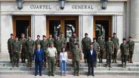 La ministra de Defensa, Margarita Robles, durante su visita al Cuartel General de la División San Marcial del Ejército de Tierra, en Burgos, este martes.