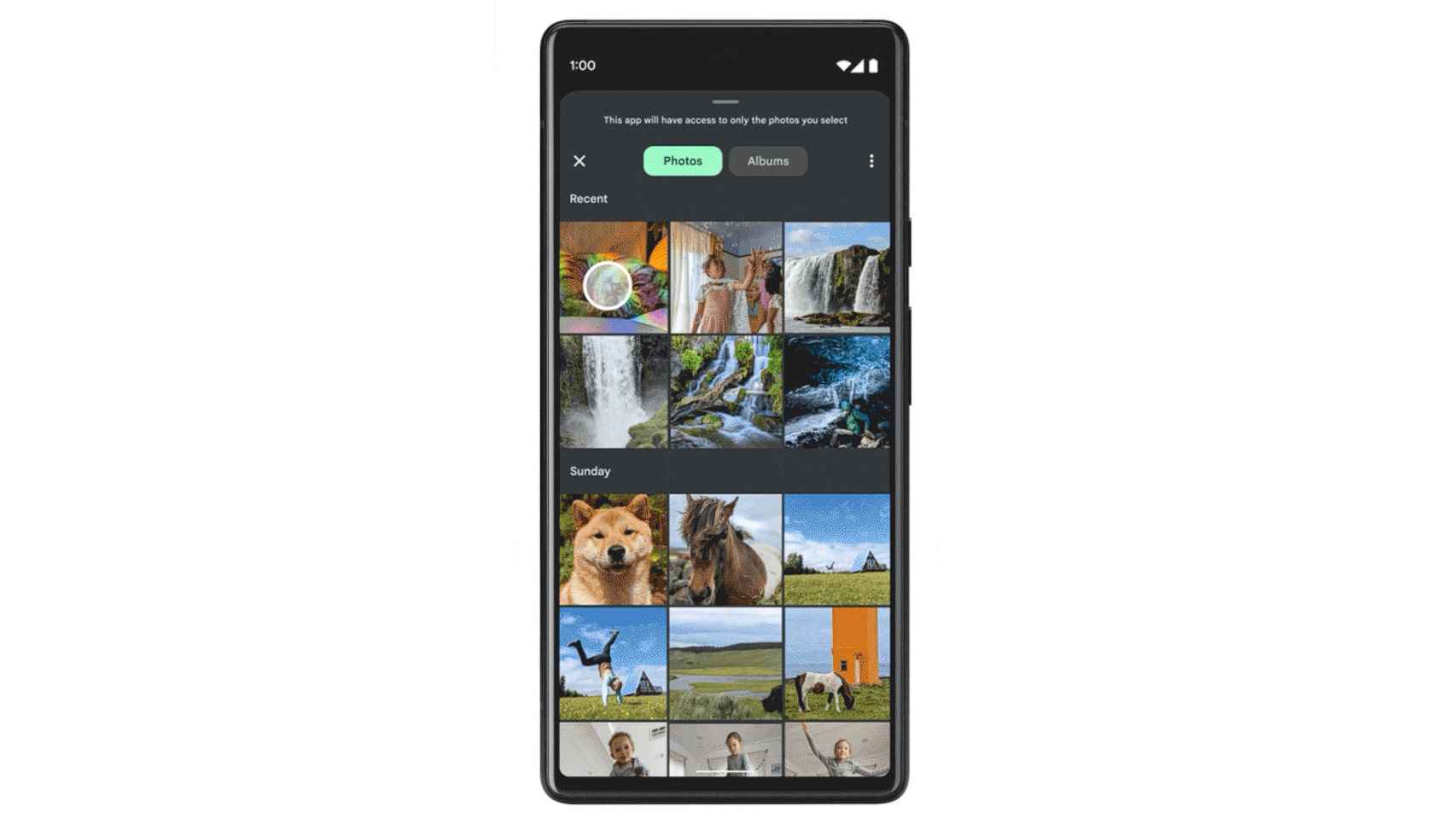Nuevo selector de fotos de Android