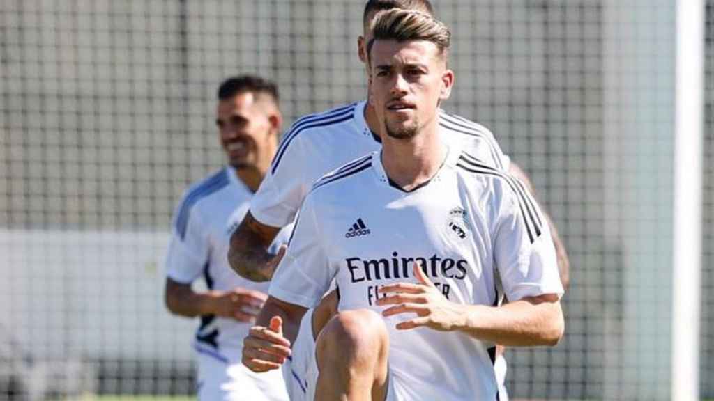 Antonio Blanco, entrenando con el Real Madrid