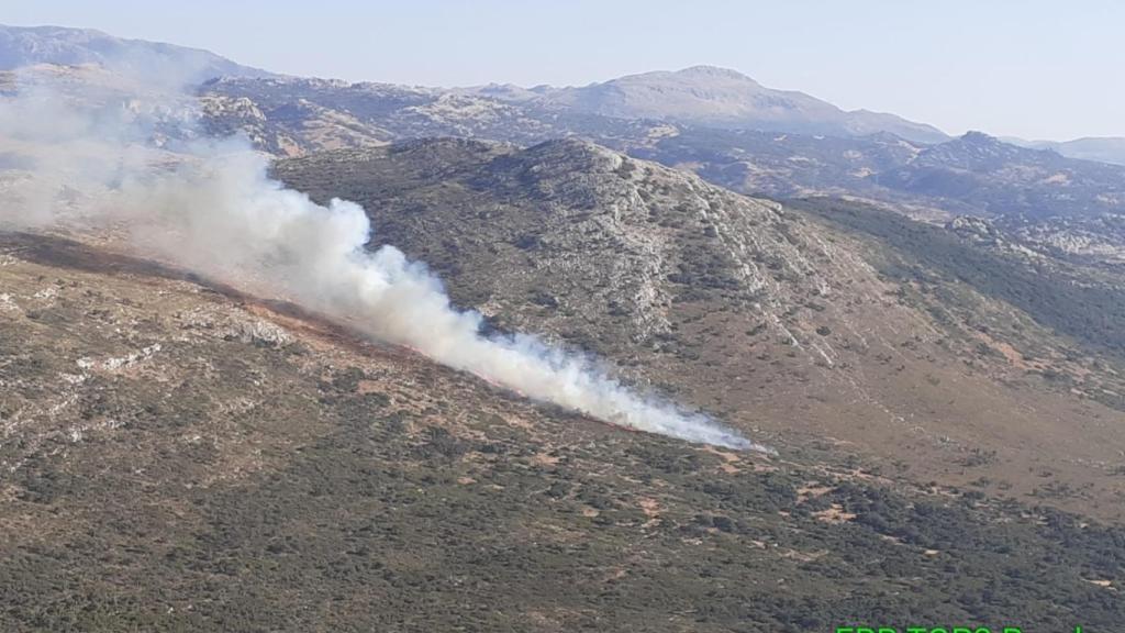 Incendio forestal en Ronda.