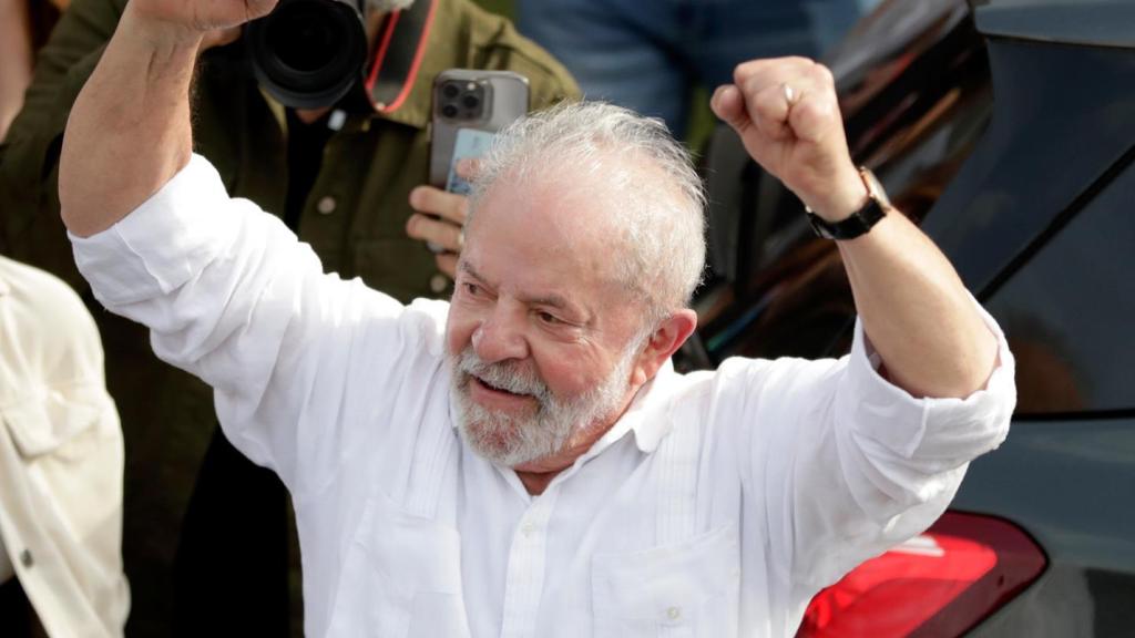 El expresidente de Brasil Luiz Inácio Lula da Silva este martes en un mitin electoral.