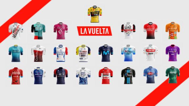 Los maillot de los equipos de La Vuelta 2022.