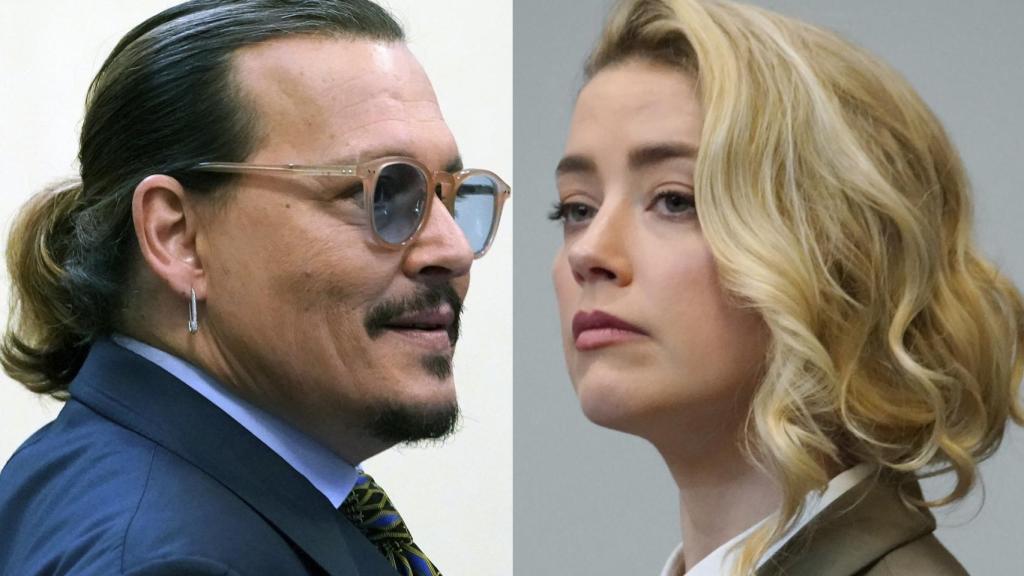 Heard y Depp, enfrentados en una de las sesiones de su mediático juicio por difamación.