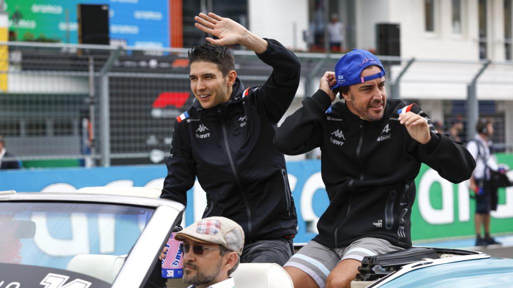 Fernando Alonso y Esteban Ocon en el Gran Premio de Hungría