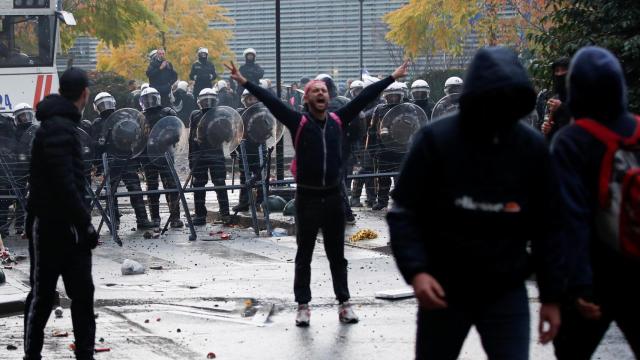 Protestas en Bruselas contra las medidas contra la Covid-19.