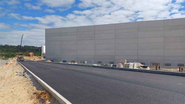 Obras de construcción de la fábrica de conservas Albo.