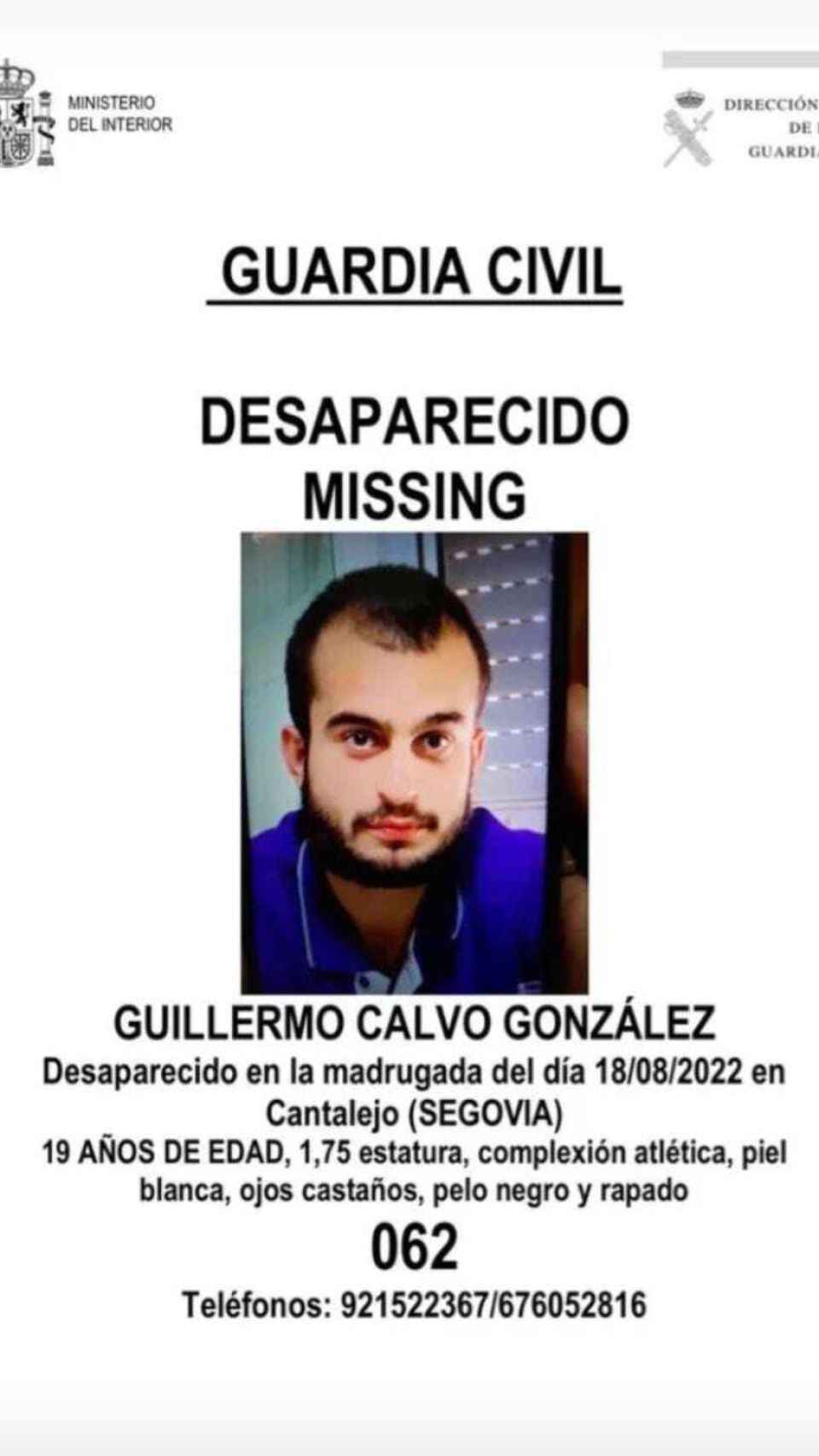 Guillermo Calvo desaparecido en Cantalejo