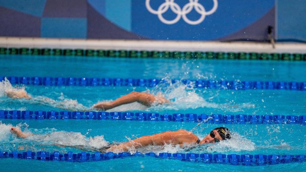 Mireia Belmonte durante una prueba de los JJOO de Tokio 2020