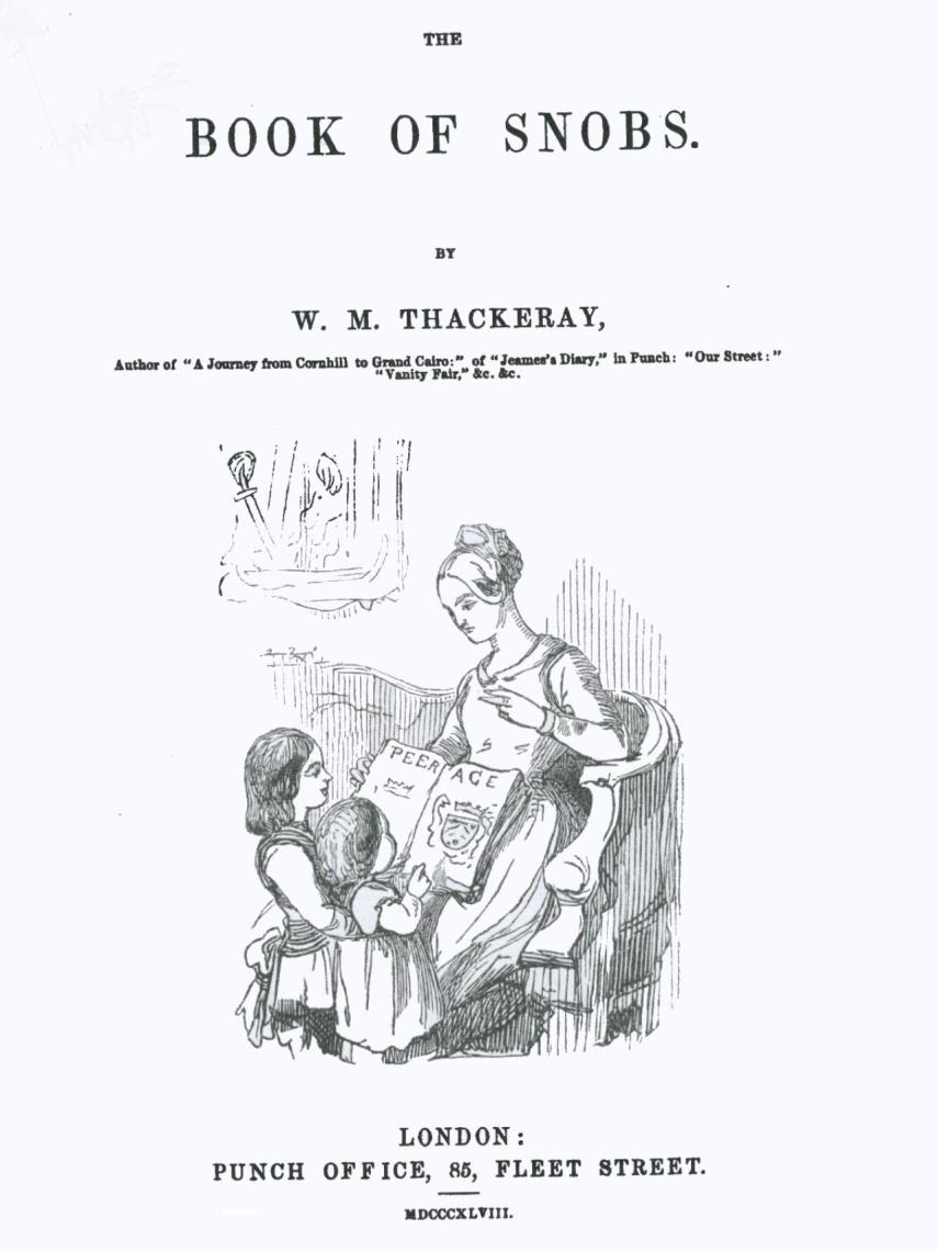 Portada de la primera edición de 'El libro de los esnobs', de W. M. Thackeray