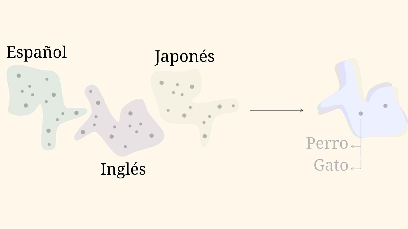 Las estructuras del español, el inglés y el japonés tienen formas similares.