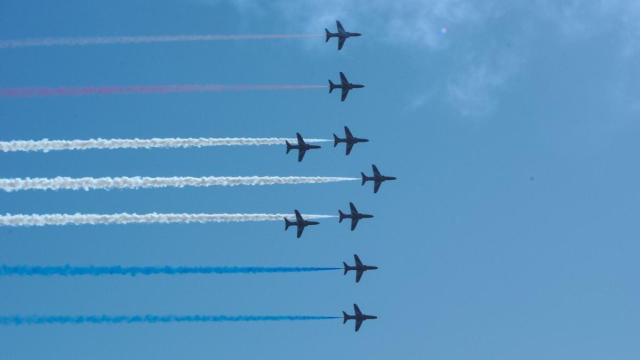 Exhibición aérea de la Royal Air Force (RAF) en Reino Unido.