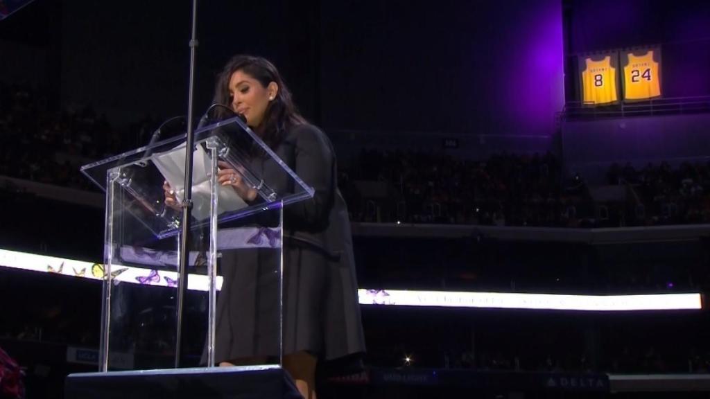 Vanessa Bryant durante un homenaje pasado a su marido Kobe Bryan