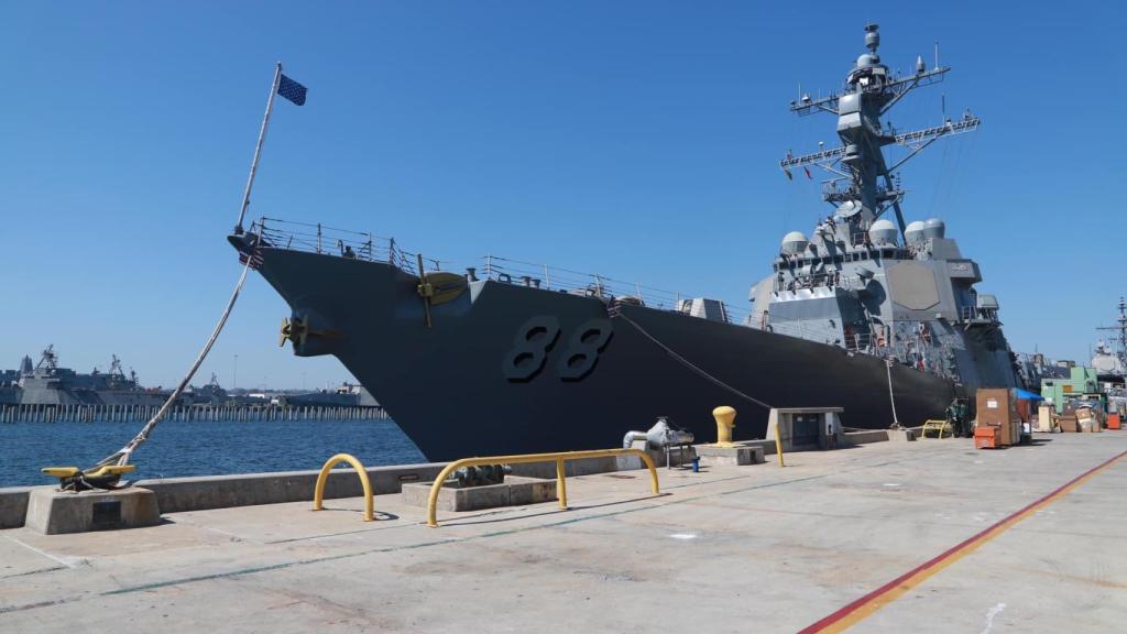 USS Preble atracado en su base de San Diego (California)