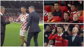 El gesto de Cristiano Ronaldo con Jamie Carragher antes del derbi entre Manchester United y Liverpool