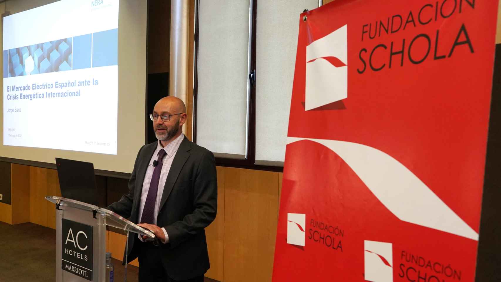 Jorge Sanz Oliva, en una conferencia invitado por la Fundación Schola en Valladolid el pasado mes de mayo