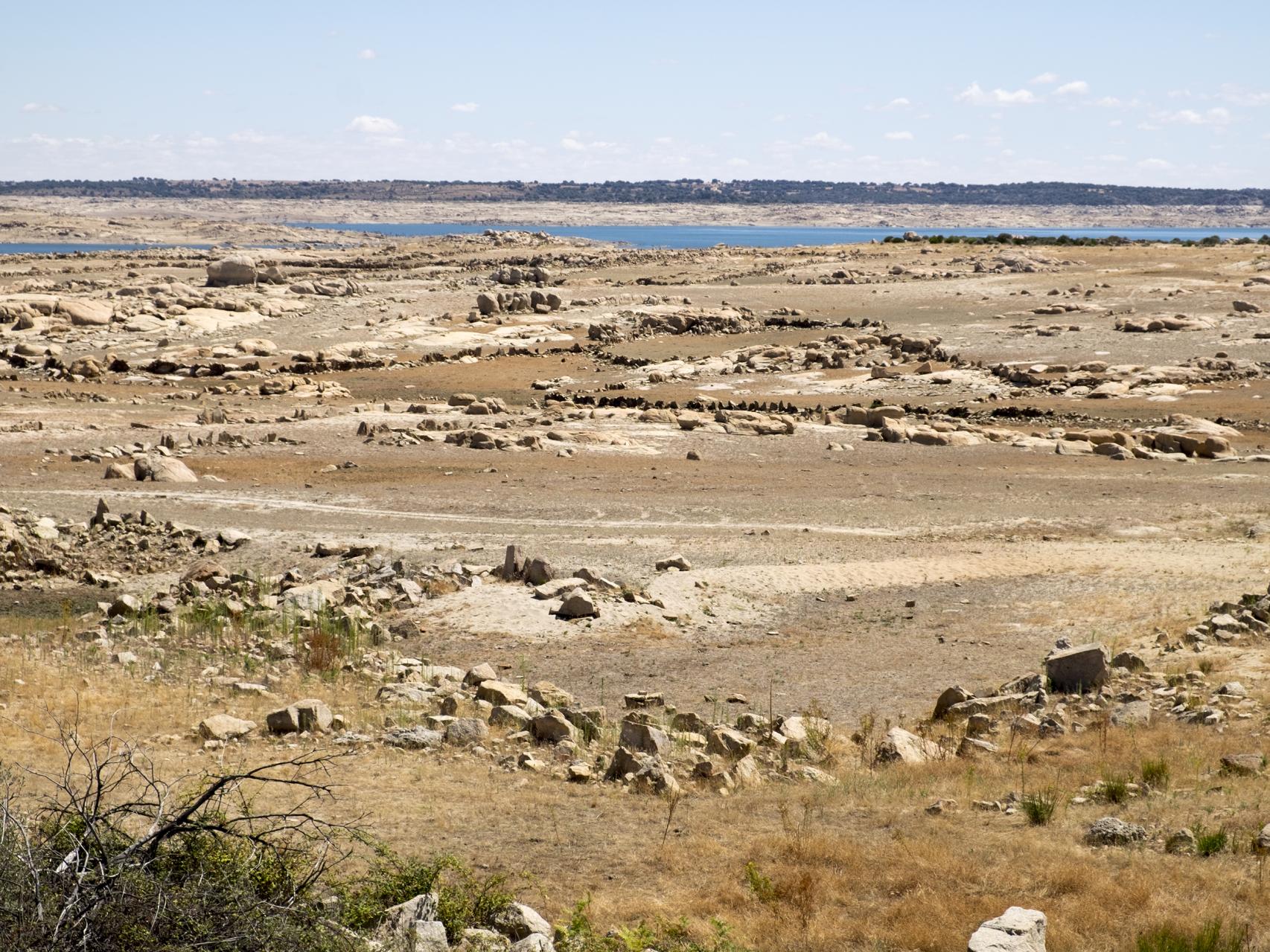 Imagen del Embalse de Almendra, en Salamanca, uno de los afectados por la fuerte sequía de este último mes.
