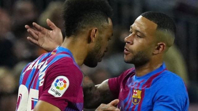 Aubameyang y Depay, con el FC Barcelona