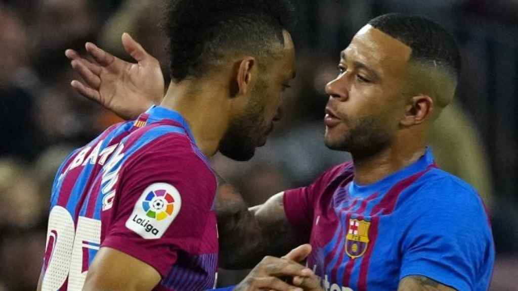 Aubameyang y Depay, con el FC Barcelona