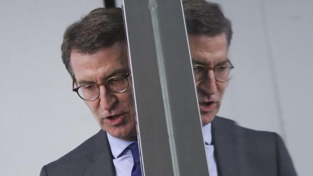 Alberto Núñez Feijóo en la sede del PP el pasado marzo.