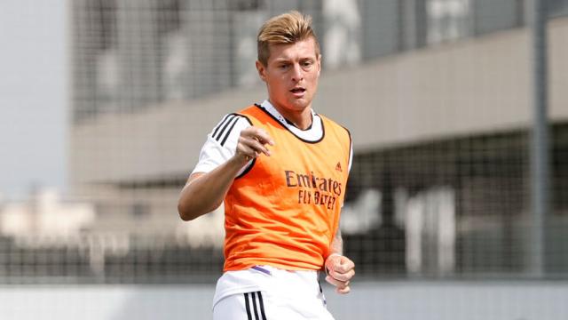 Kroos, durante un entrenamiento del Real Madrid