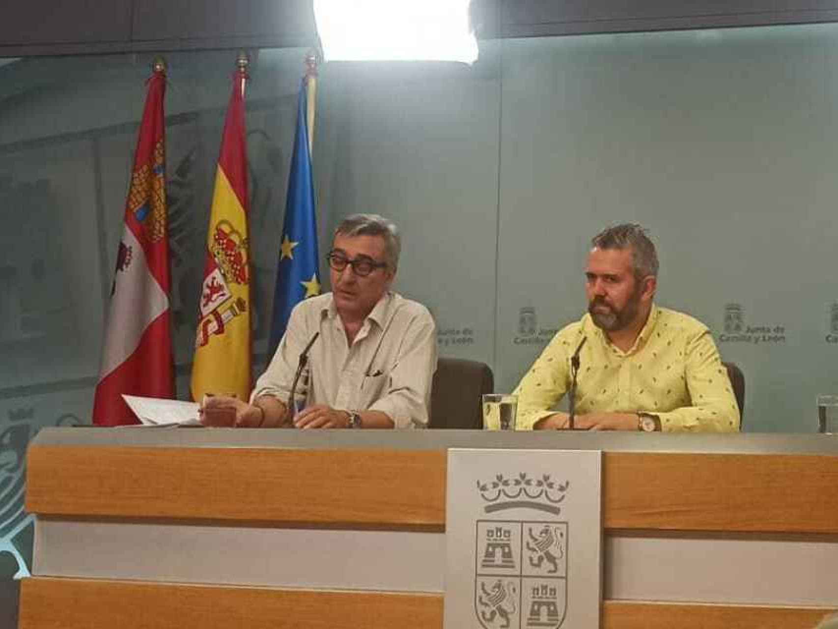 Los dirigentes de CCOO y UGT, Saturnino Fernández y Raúl Santa Eufemia, en una imagen de archivo.