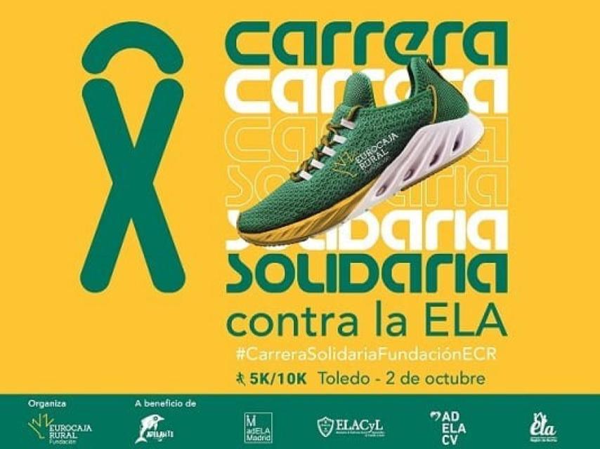 Imagen del cartel de la 10 carrera solidaria contra la ELA de Eurocaja Rural.