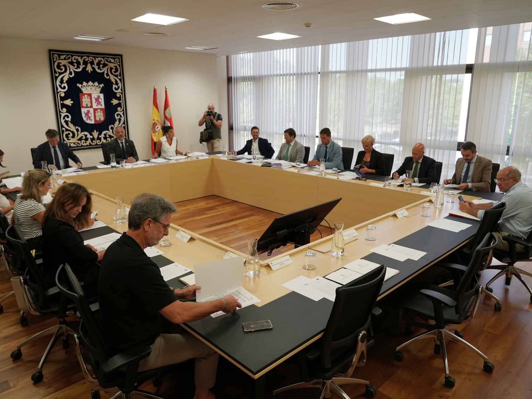 Reunión de la Junta de Portavoces de las Cortes, este jueves.