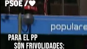 Vídeo del PSOE en el que se critica el voto del PP en contra del decreto de ahorro energético.