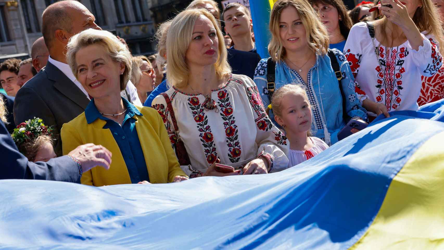Ursula von der Leyen celebra el Día de la Independencia de Ucrania en Bruselas.