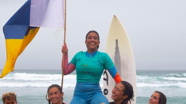 Noor Amentado ayer tras proclamarse campeona de España sub16