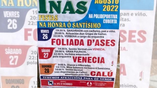 Iñás, en Oleiros (A Coruña), da comienzo este viernes a sus fiestas patronales