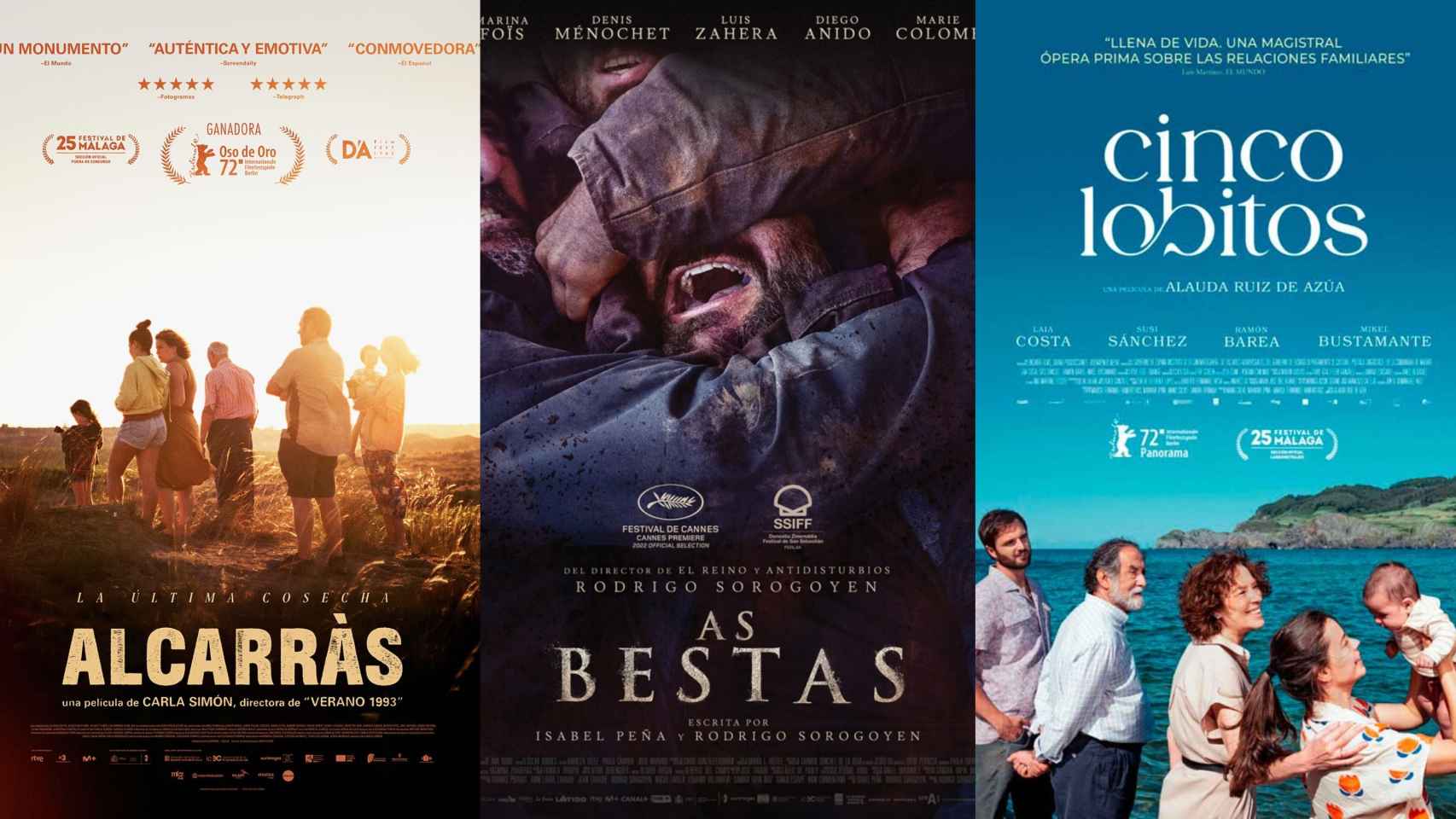 'Alcarràs', 'Cinco lobitos' y 'As Bestas' están en lo más alto de las apuestas para los Goya.