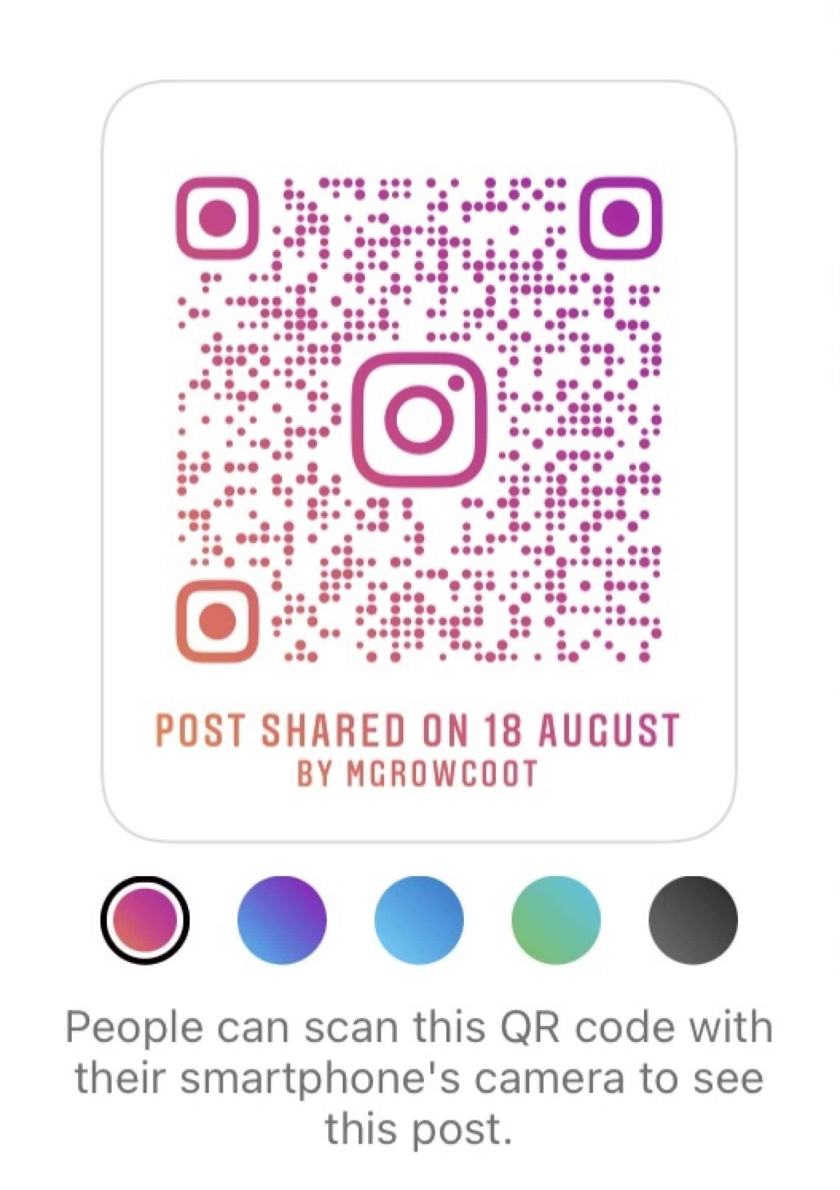 Compartir QR con foto de Instagram