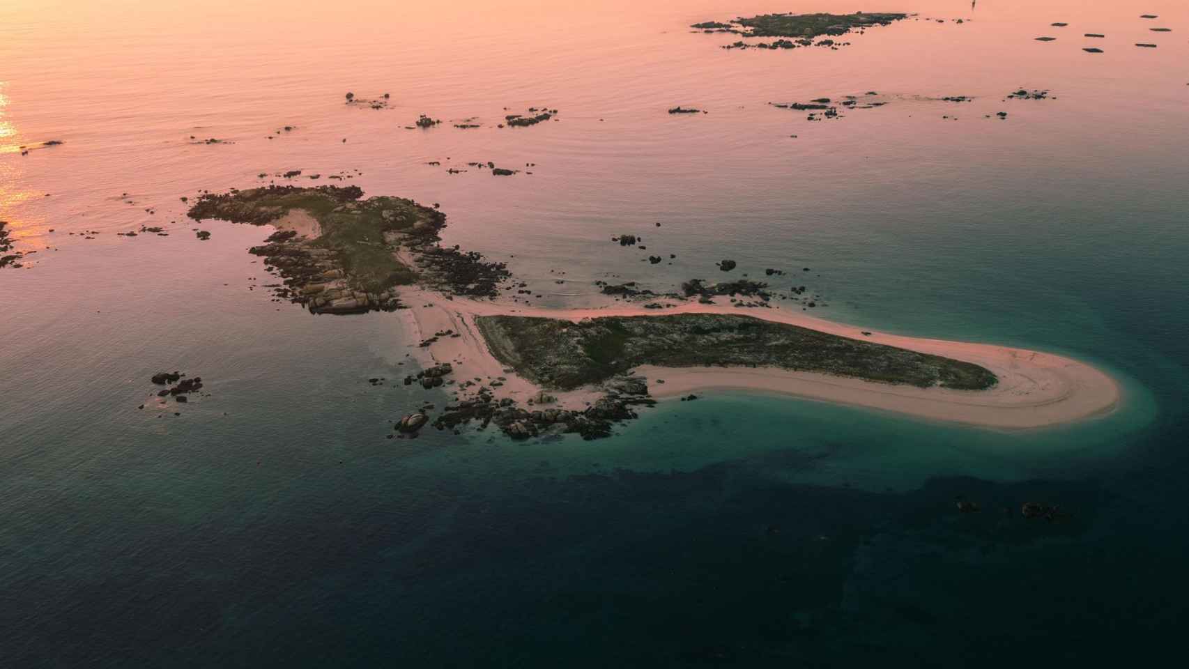 Vista aérea del islote Areoso.