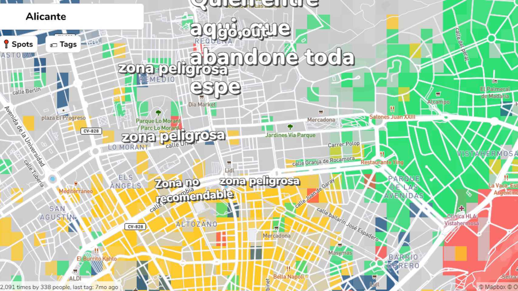 Alicante Neighborhood Map.