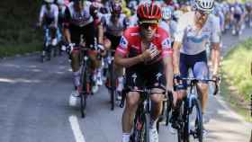 Remco Evenepoel al frente del pelotón de La Vuelta
