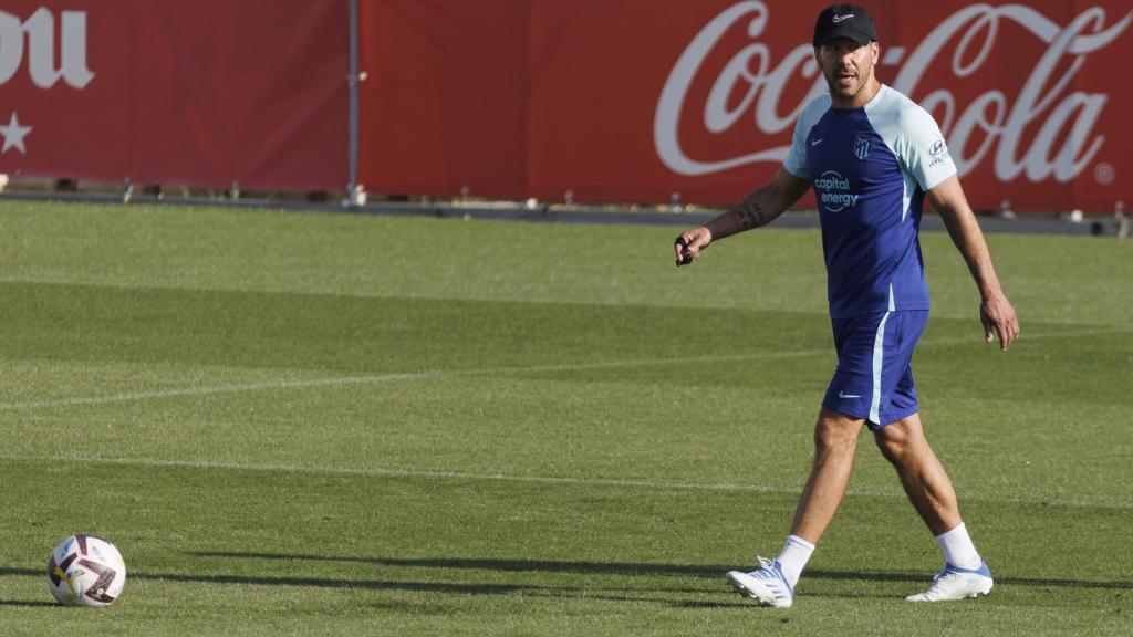 El 'Cholo' Simeone, en un entrenamiento del Atlético de Madrid