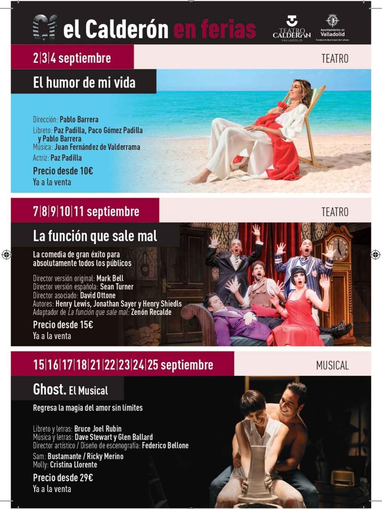Oferta cultural del Teatro Calderón