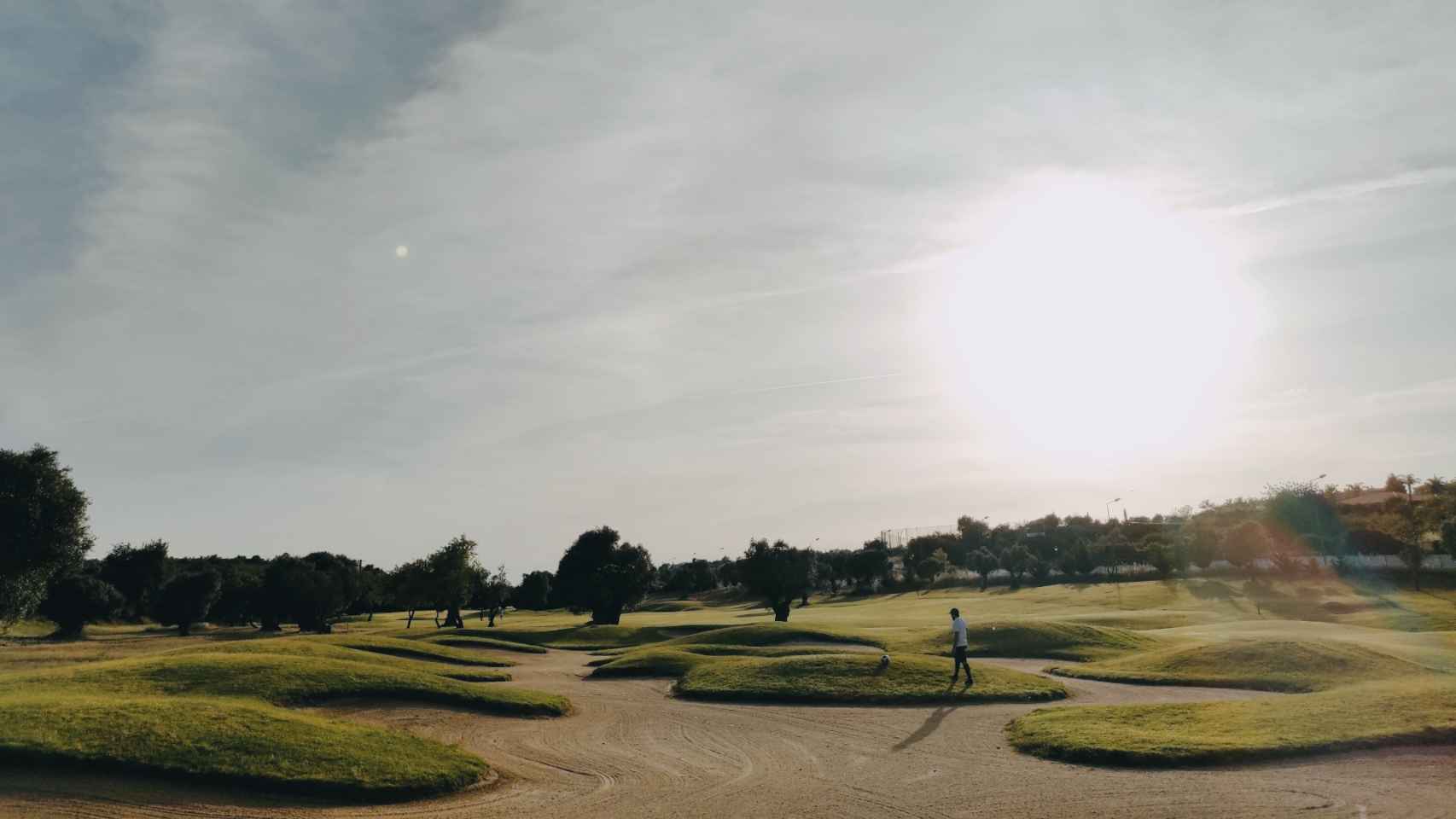 Noé Cortiñas en un recorrido de footgolf.