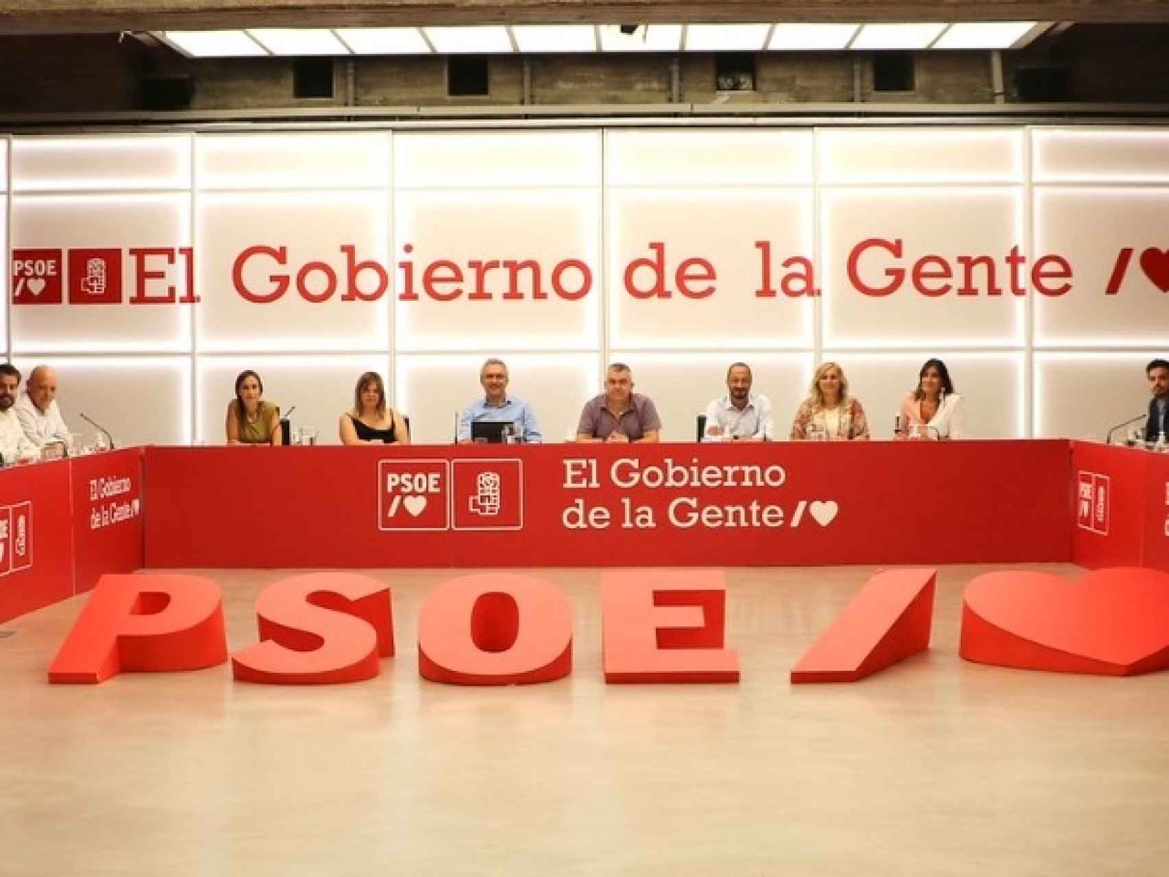 Imagen de la reunión de secretarios de organización del PSOE, este miércoles.