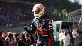 Max Verstappen celebra su victoria en el Gran Premio de Bélgica