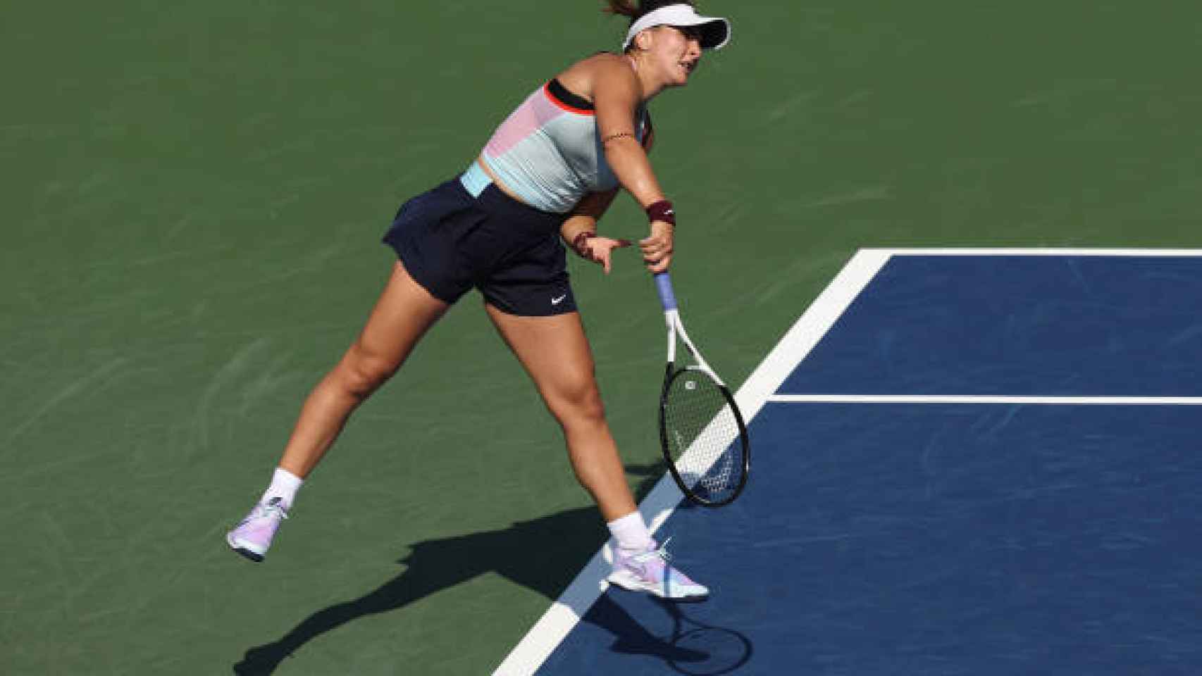 Bianca Andreescu durante un partido en el US Open