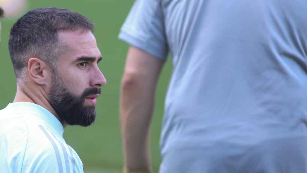 Dani Carvajal, durante una concentración de la Selección