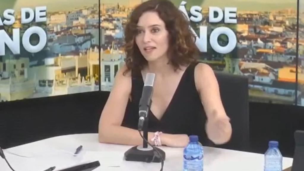 Isabel Díaz Ayuso, en una entrevista esta mañana.