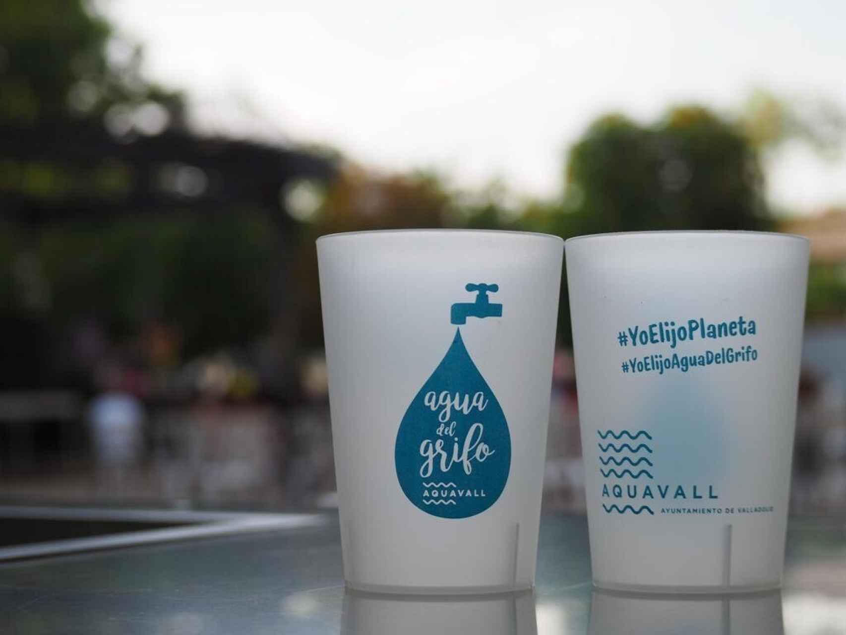 Vasos reutilizables de Aquavall.