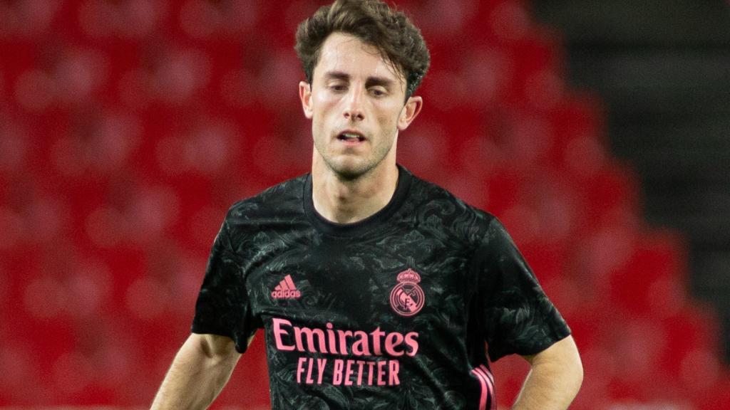 Álvaro Odriozola, en un partido con el Real Madrid